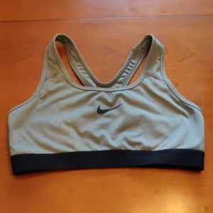 Grey and Black Nike Sports Bra